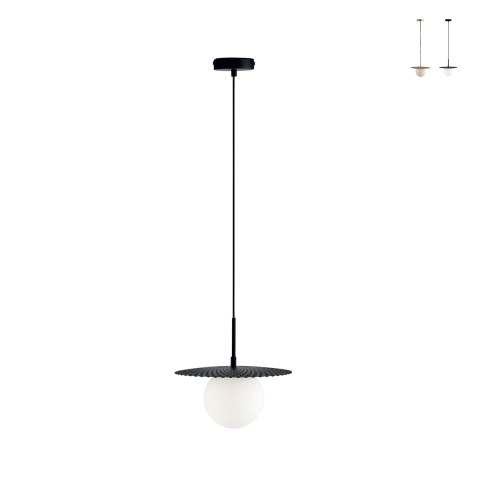 Hanglamp voor woonkamer met glazen kap 45cm Chaplin L1 Aanbieding