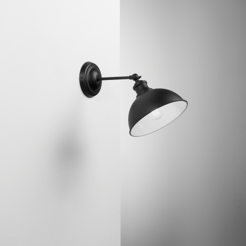 Zwart metalen wandlamp in vintage stijl Charleston AP Aanbieding