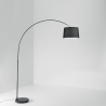 Boogvormige metalen staande lamp met marmeren voet en stoffen lampenkap Dream Verkoop