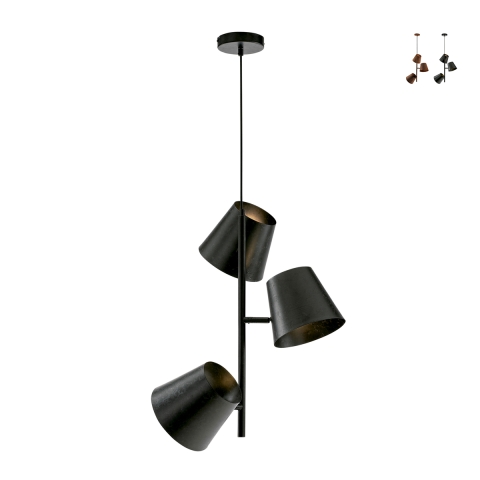 Vintage metalen hanglamp met drie lichtbronnen Colt LS3 Aanbieding