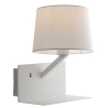 Wandlamp met metalen armatuur, USB-poort en klassieke stoffen lampenkap Ciak Aanbod