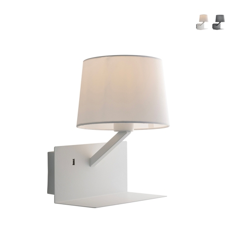 Wandlamp met metalen armatuur, USB-poort en klassieke stoffen lampenkap Ciak Aanbieding