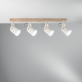 Plafondlamp hout metaal rail vier richtbare lichten Eda LS4 Aanbieding