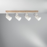 Plafondlamp hout metaal rail vier richtbare lichten Eda LS4 Aanbieding