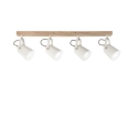 Plafondlamp hout metaal rail vier richtbare lichten Eda LS4 Aanbod