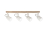 Plafondlamp hout metaal rail vier richtbare lichten Eda LS4 Aanbod