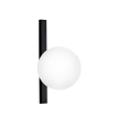 Zwarte metalen wandlamp met witte glazen bol Enoire Verkoop