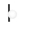 Zwarte metalen wandlamp met witte glazen bol Enoire Verkoop
