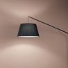 Moderne gebogen vloerlamp van zwart metaal met stoffen lampenkap 180cm Enjoy Verkoop