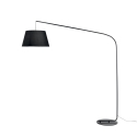 Moderne gebogen vloerlamp van zwart metaal met stoffen lampenkap 180cm Enjoy Aanbod