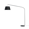 Moderne gebogen vloerlamp van zwart metaal met stoffen lampenkap 180cm Enjoy Aanbod