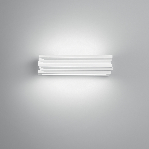 Gipsen wandlamp met gesatineerd glazen diffuser 37 cm Flow Aanbieding