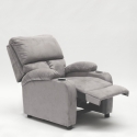 Relaxfauteuil Laura van fluweel microvezel met voetensteun Kosten
