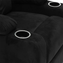 Relaxfauteuil Laura van fluweel microvezel met voetensteun 