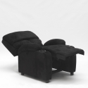 Relaxfauteuil Laura van fluweel microvezel met voetensteun 