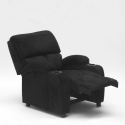 Relaxfauteuil Laura van fluweel microvezel met voetensteun 