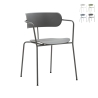 Set van 4 moderne stoelen Asmar, metaal en polypropyleen design Aanbieding