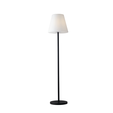 Staande buitenlamp metaal zwart, witte lampenkap Geco Aanbieding
