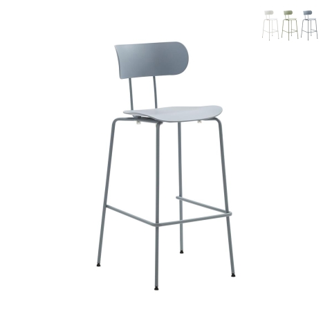 Set van 2 metalen en polypropyleen krukken met modern design Jovai Aanbieding