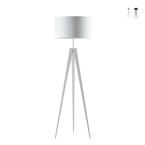 Staande vloerlamp met driepoot van metaal en stoffen lampenkap Ibis Aanbieding