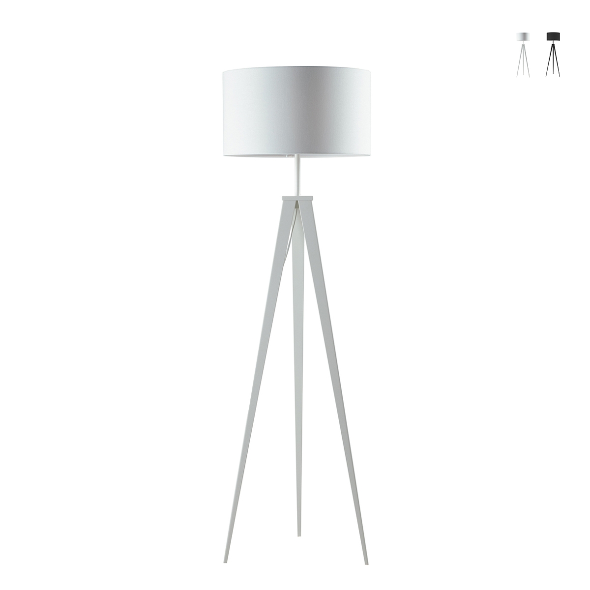 Staande vloerlamp met driepoot van metaal en stoffen lampenkap Ibis Aanbieding