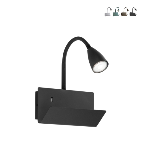 Metalen wandlamp met flexibele arm en USB-aansluiting Gulp Aanbieding