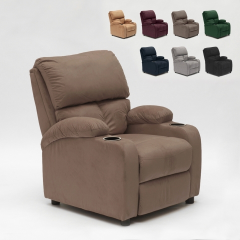 Relaxfauteuil Laura van fluweel microvezel met voetensteun Aanbieding
