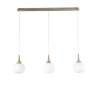 Hanglamp effect hout 3 lampen wit opaalglas Jaipur Aanbod