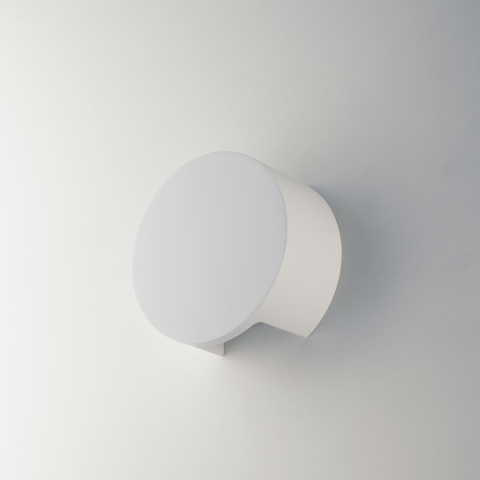 Moderne ronde wandlamp in overschilderbaar wit gips Leiron Aanbieding