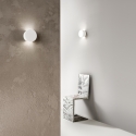 Moderne ronde wandlamp in overschilderbaar wit gips Leiron Verkoop