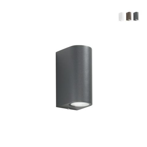 Moderne buitenwandlamp in aluminium met 2 lichten One Aanbieding