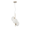 Gouden metalen kroonluchter met 3 witte glazen lampen voor de woonkamer Ripple Verkoop