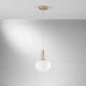 Moderne gouden hanglamp met witte bollicht Ripple Aanbieding