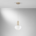 Moderne gouden hanglamp met witte bollicht Ripple Aanbieding