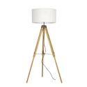 Vloerlamp met driepoot van hout met witte stoffen lampenkap Studios Verkoop