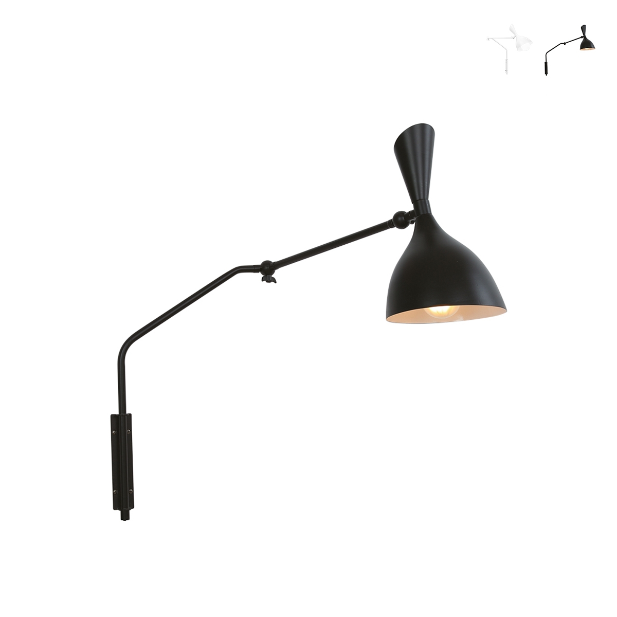 Metalen wandlamp met verstelbare kap in industriële stijl Morgan Aanbieding Metalen wandlamp met verstelbare kap in industriële stijl Morgan Aanbieding