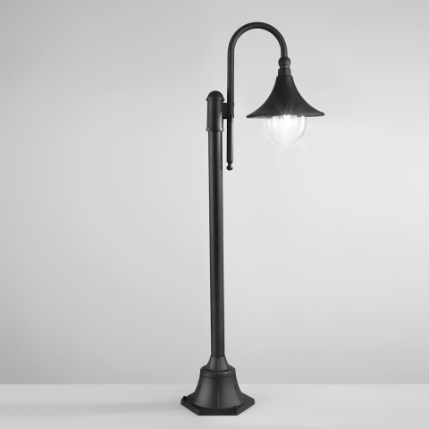 Paletto tuinlamp voor buiten zwart aluminium h130 cm Pavia Aanbieding