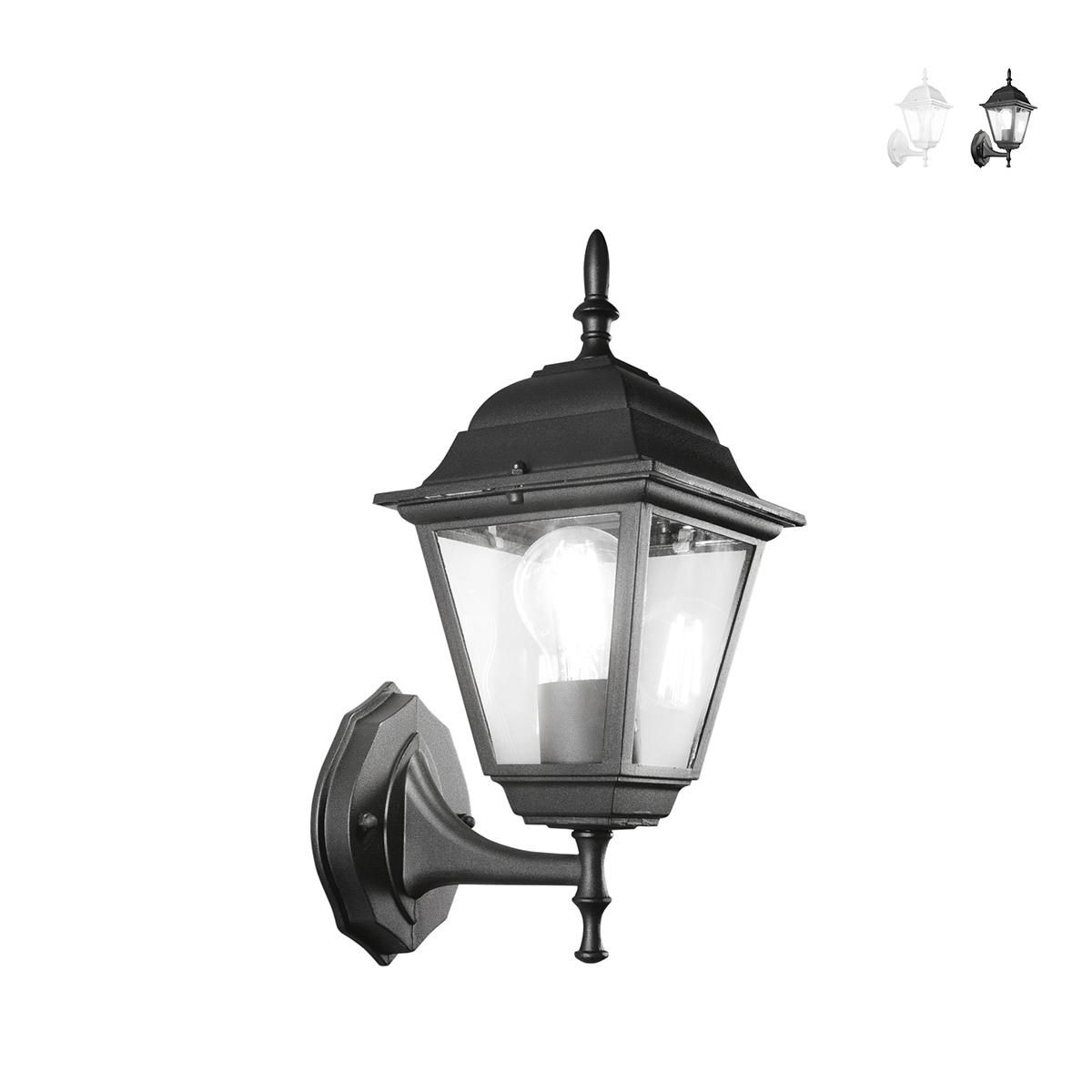 Klassieke buitenwandlamp lantaarn aluminium glas Roma Uplight Aanbod