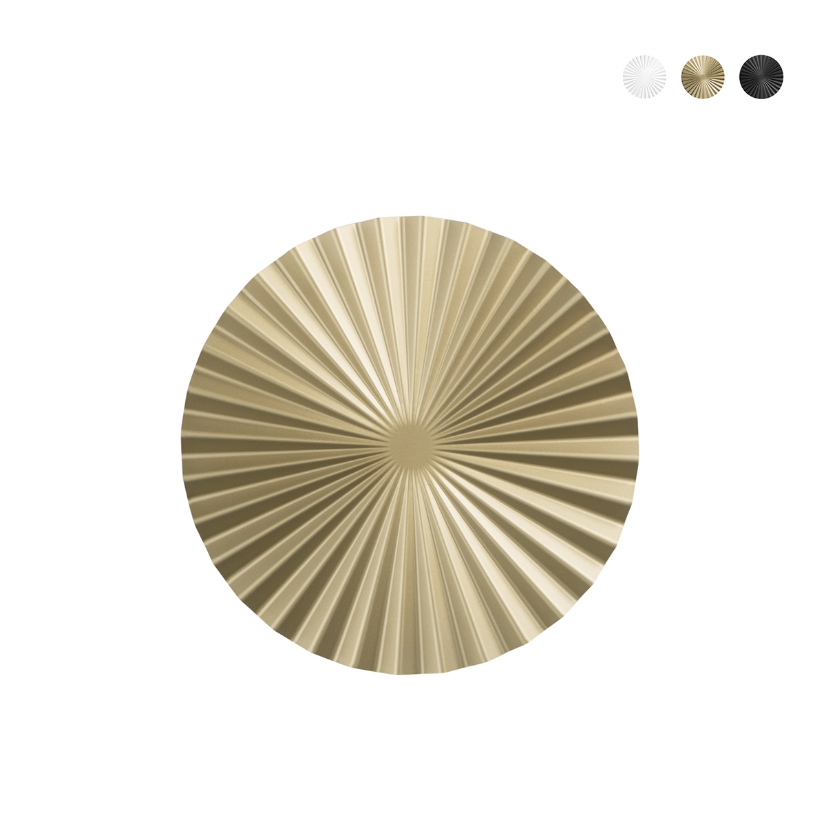Vintage LED wandlamp rond geplooid metaal Anadara Aanbieding
