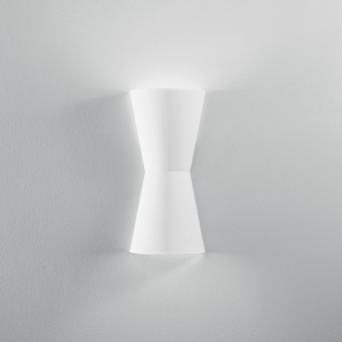 Moderne wandlamp in overschilderbaar wit gips Clepsydra Aanbieding