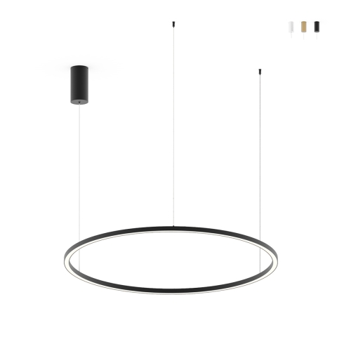 Ronde LED hanglamp in aluminium 120 cm Hoop Aanbieding