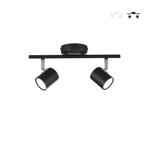 Plafond- en wandspot metaal 2 richtbare lichtpunten Zero Aanbieding