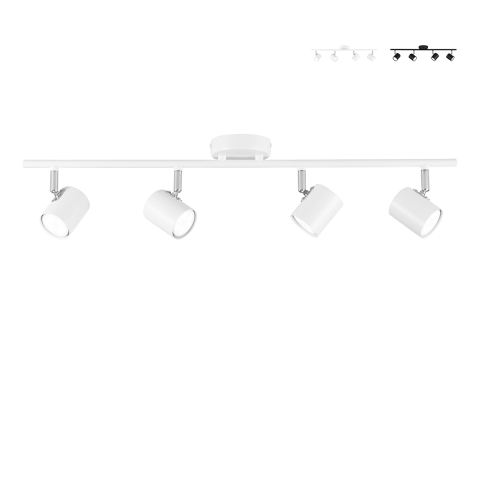 Plafondrail met 4 draaibare spotlampen Zero Aanbieding