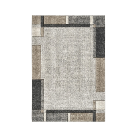 Grijs en beige modern geometrisch tapijt Funny Aanbieding