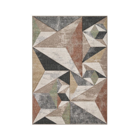 Moderne grijs en beige tapijt voor de woonkamer Funny Aanbieding