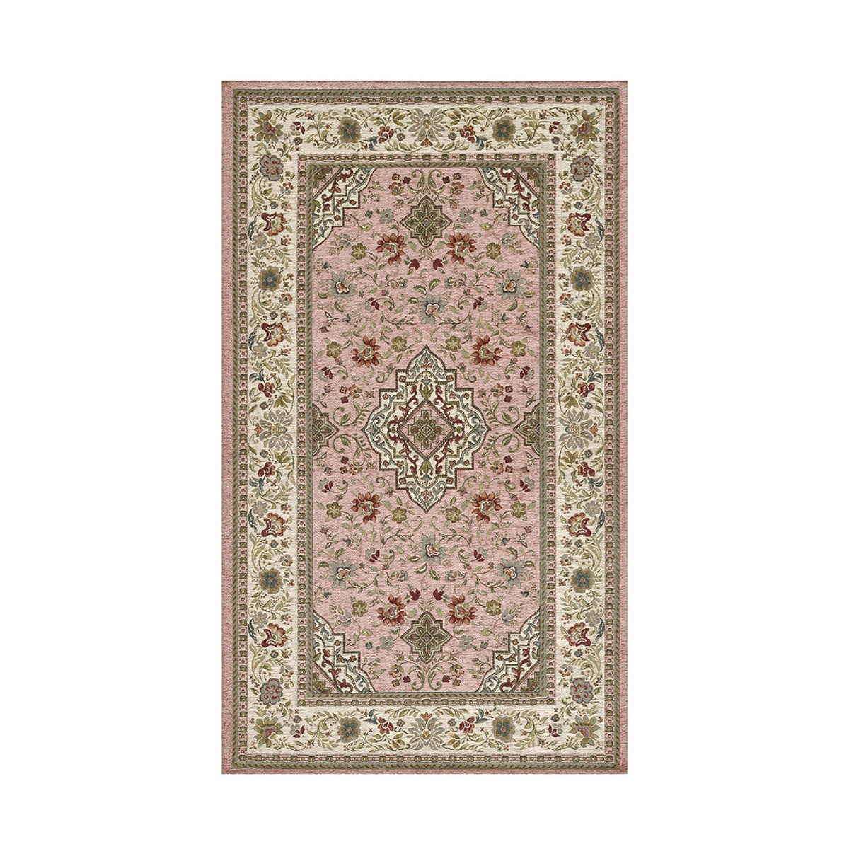 Oosters tapijt in Perzische stijl poederroze Tabriz Aanbieding