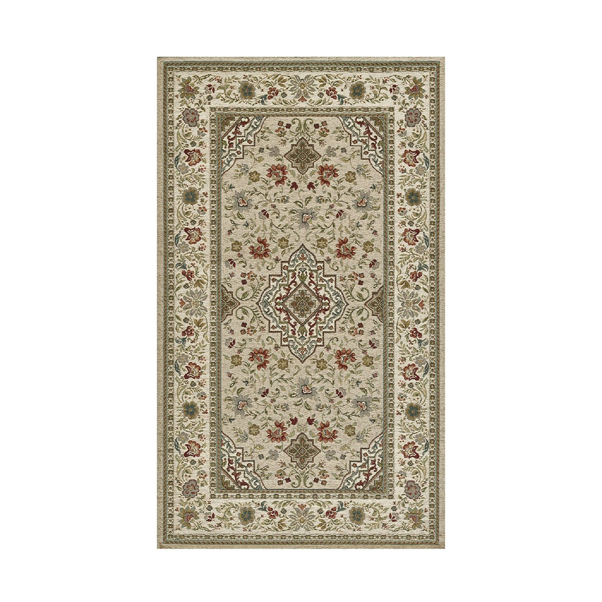 Oosters tapijt voor woonkamer in Perzische stijl taupe Tabriz Aanbieding