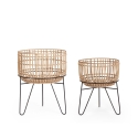Set van 2 plantenpotten in boho-chic stijl van rattan Yulian Aanbod