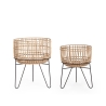 Set van 2 plantenpotten in boho-chic stijl van rattan Yulian Aanbod