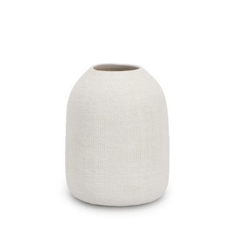 Papyrus keramische cilinder bloempot wit Ø15,8x19,5cm Aanbieding